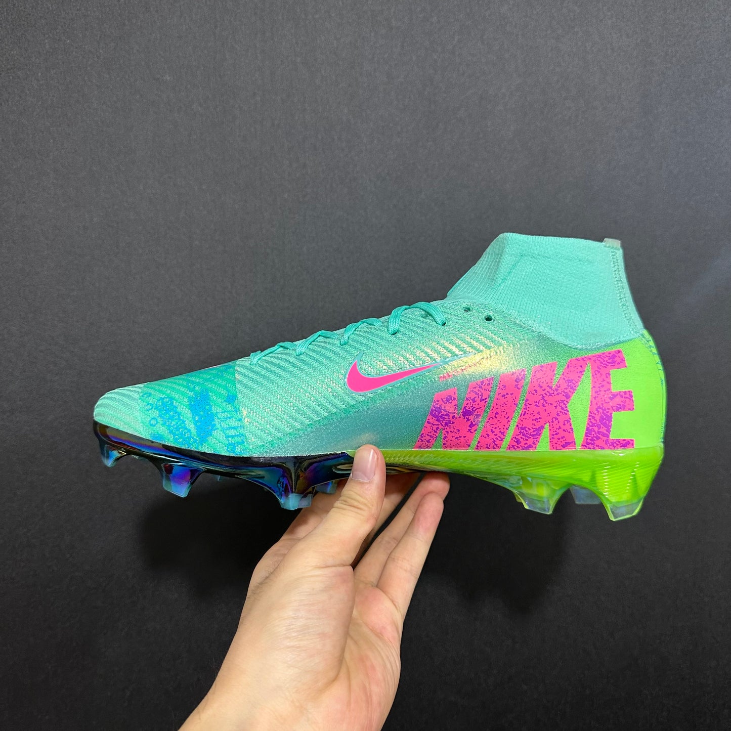 MERCURIAL SUPERFLY FG GREEN/AQUA/PINK