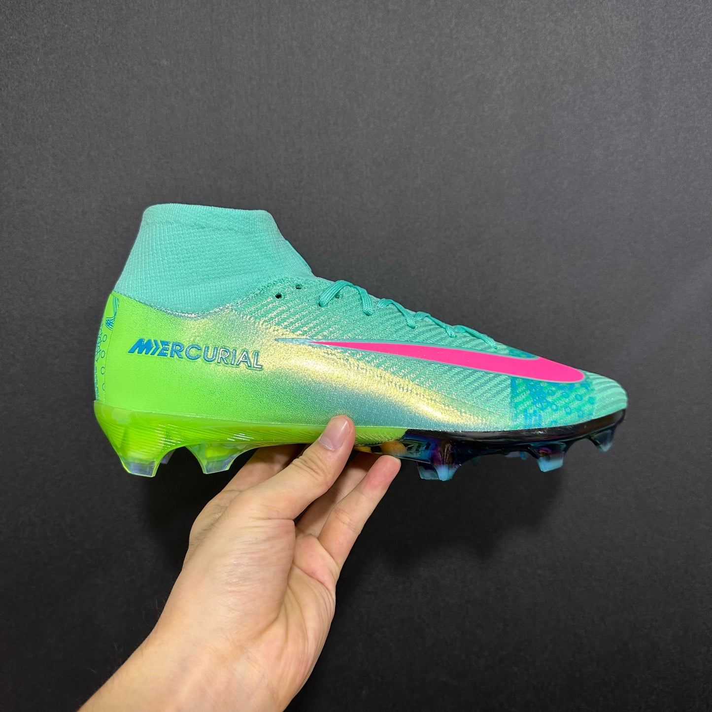 MERCURIAL SUPERFLY FG GREEN/AQUA/PINK